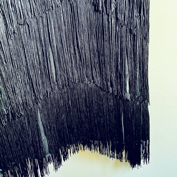 NWT SMLXL black tassel fringe deep V gatsby salsa various sizes price is final - Picture 9 of 16